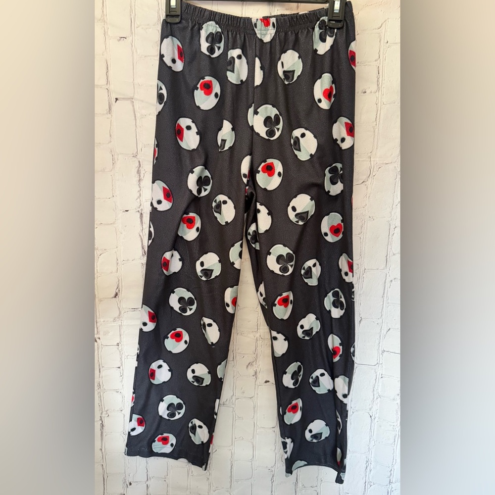 Kids Fortnite Wild Card Heart Grey and White Pajama Pants